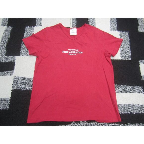 VTG Nike Shirt Womens Small Red Short Sleeve Athletics Athletic‎ Crew Neck - Picture 1 of 9